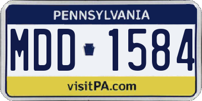 PA license plate MDD1584