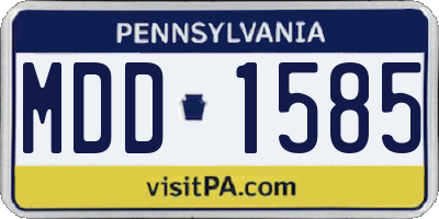 PA license plate MDD1585
