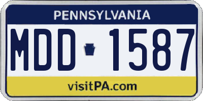 PA license plate MDD1587