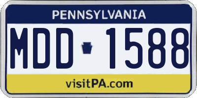 PA license plate MDD1588