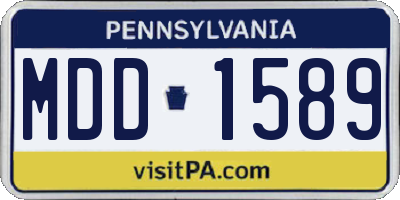PA license plate MDD1589