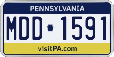 PA license plate MDD1591