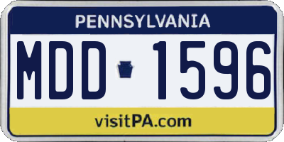 PA license plate MDD1596