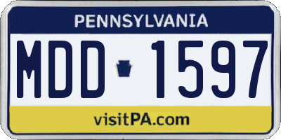 PA license plate MDD1597