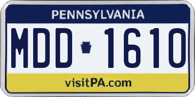 PA license plate MDD1610