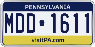 PA license plate MDD1611