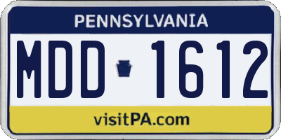 PA license plate MDD1612