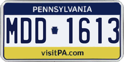 PA license plate MDD1613