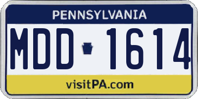PA license plate MDD1614