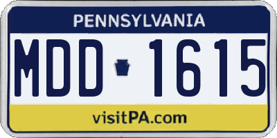 PA license plate MDD1615