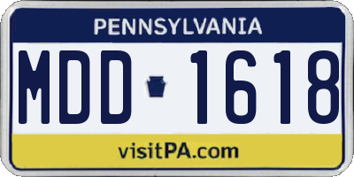 PA license plate MDD1618