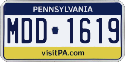 PA license plate MDD1619
