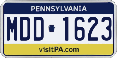 PA license plate MDD1623