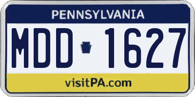 PA license plate MDD1627