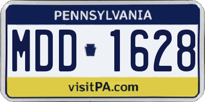 PA license plate MDD1628