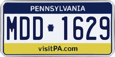 PA license plate MDD1629