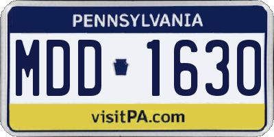 PA license plate MDD1630