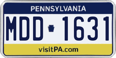 PA license plate MDD1631