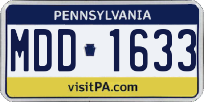 PA license plate MDD1633