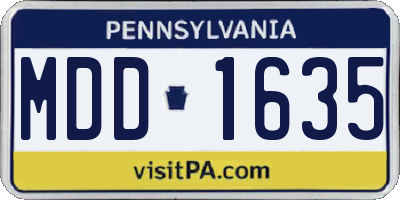 PA license plate MDD1635