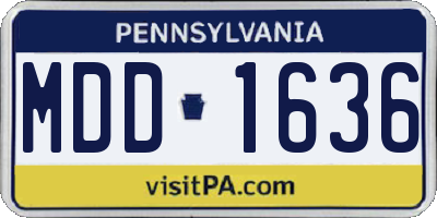 PA license plate MDD1636