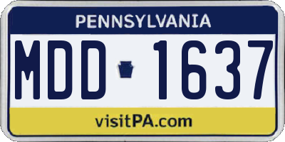 PA license plate MDD1637
