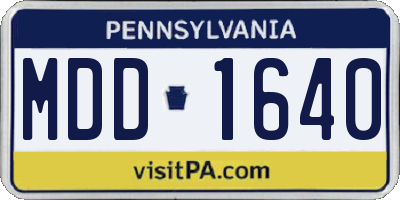 PA license plate MDD1640