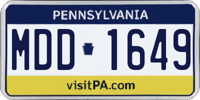 PA license plate MDD1649