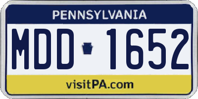 PA license plate MDD1652