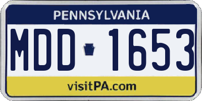 PA license plate MDD1653