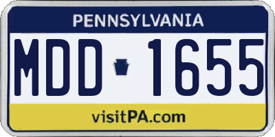 PA license plate MDD1655