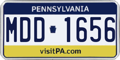 PA license plate MDD1656