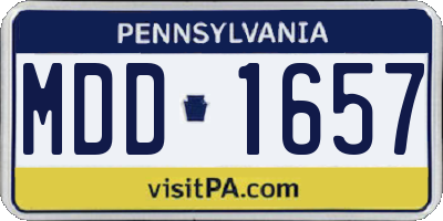 PA license plate MDD1657