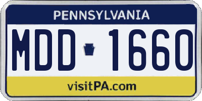 PA license plate MDD1660