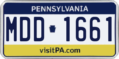 PA license plate MDD1661