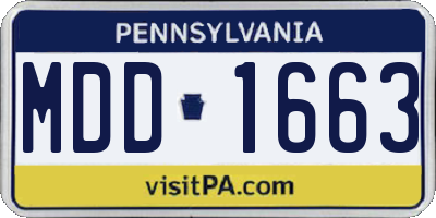 PA license plate MDD1663