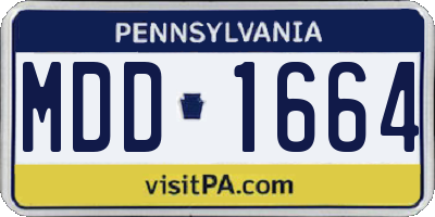 PA license plate MDD1664