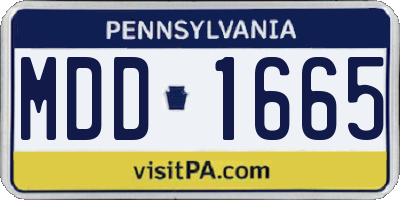PA license plate MDD1665