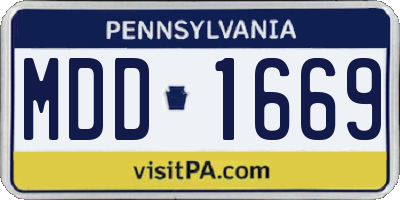 PA license plate MDD1669