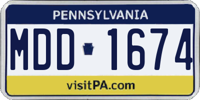 PA license plate MDD1674