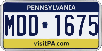 PA license plate MDD1675