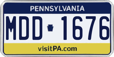 PA license plate MDD1676
