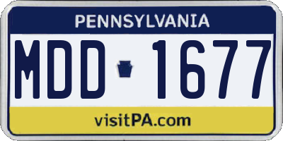 PA license plate MDD1677