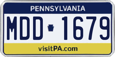PA license plate MDD1679