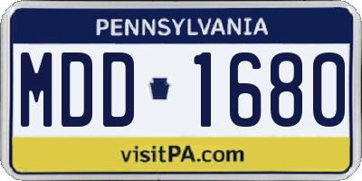PA license plate MDD1680