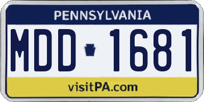 PA license plate MDD1681