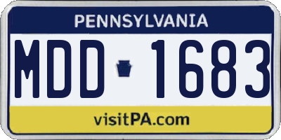 PA license plate MDD1683