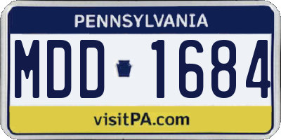 PA license plate MDD1684