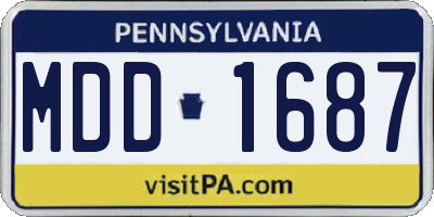 PA license plate MDD1687