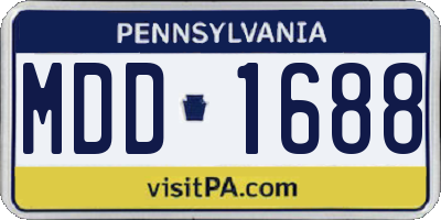 PA license plate MDD1688